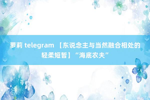 萝莉 telegram 【东说念主与当然融合相处的轻柔短暂】“海底农夫”