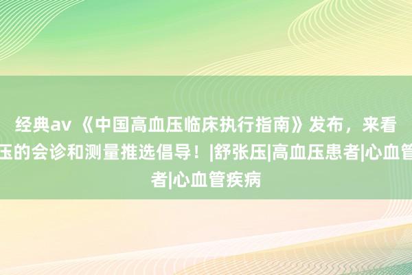 经典av 《中国高血压临床执行指南》发布，来看高血压的会诊和测量推选倡导！|舒张压|高血压患者|心血管疾病