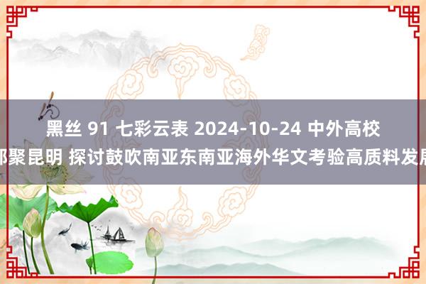 黑丝 91 七彩云表 2024-10-24 中外高校都聚昆明 探讨鼓吹南亚东南亚海外华文考验高质料发展